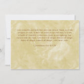 孔雀の羽のパーソナライズな結婚式招待状 招待状 (裏面)