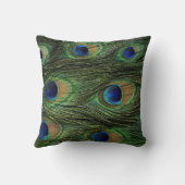 孔雀の羽のプリントの枕 クッション (裏面)