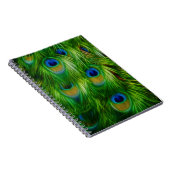 孔雀の羽のプリント ノートブック (右側)