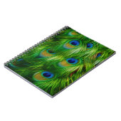 孔雀の羽のプリント ノートブック (左側)