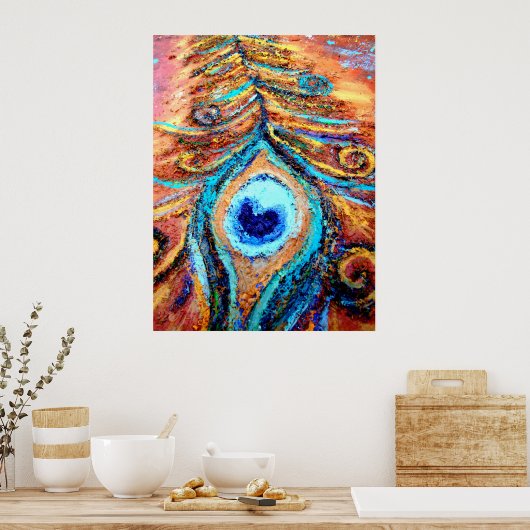 孔雀の羽のポスター ポスター (キッチン)