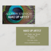 孔雀の羽のメーキャップアーティストの名刺 名刺 (正面/裏面)