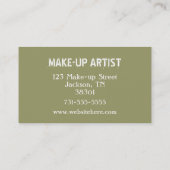 孔雀の羽のメーキャップアーティストの名刺 名刺 (裏面)