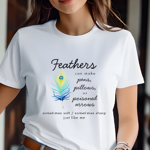 孔雀の羽のモチベーション・クオート レディース Tシャツ