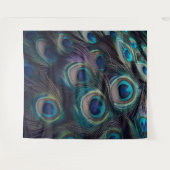 孔雀の羽のモチーフクローズアップ タペストリー (正面(横))