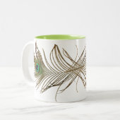 孔雀の羽の二重のマグ ツートーンマグカップ (正面左)