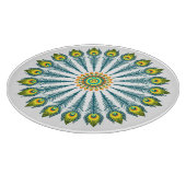 孔雀の羽の円 カッティングボード (角)