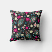 孔雀の羽の刺繍シームレスなパターン クッション (裏面)