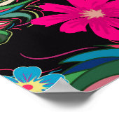 孔雀の羽の刺繍シームレスなパターン ポスター (角)