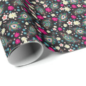 孔雀の羽の刺繍シームレスなパターン ラッピングペーパー (ロールコーナー)