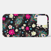 孔雀の羽の刺繍シームレスなパターン Case-Mate iPhoneケース (裏面 (横))