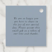 孔雀の羽の名前ありがとうメッセージ結婚の フェイバータグ (裏面)