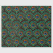 孔雀の羽の大きな緑の目 ラッピングペーパー (フラット)