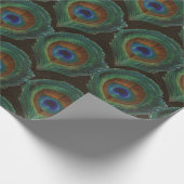 孔雀の羽の大きな緑の目 ラッピングペーパー (角)