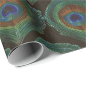 孔雀の羽の大きな緑の目 ラッピングペーパー (ロールコーナー)