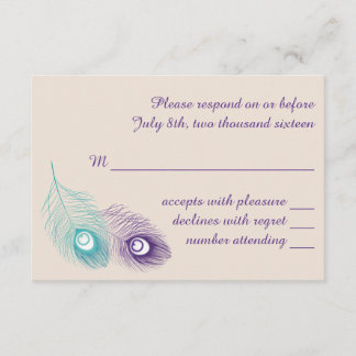 孔雀の羽の応答カード 出欠カード