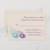 孔雀の羽の応答カード 出欠カード (正面/裏面)