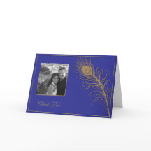 孔雀の羽の感謝カード