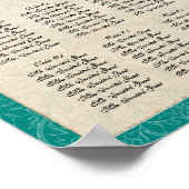 孔雀の羽の披露宴表の座席表 ポスター (角)