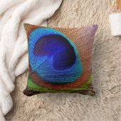 孔雀の羽の枕 クッション (ブランケット)