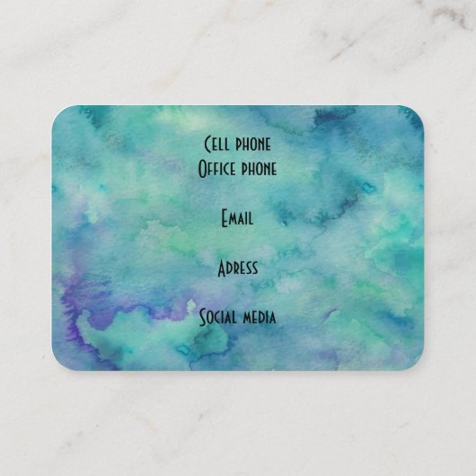 孔雀の羽の枠 名刺 (裏面)