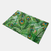 孔雀の羽の模様 ドアマット (アングル)