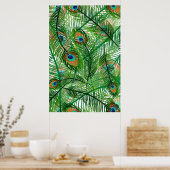 孔雀の羽の模様 ポスター (キッチン)