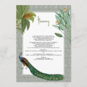 孔雀の羽の熱帯結婚の旅程 プログラム (裏面)