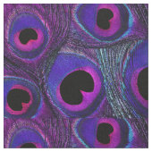 孔雀の羽の生地の紫色のピンクの灰色の黒 ファブリック (クローズアップ)