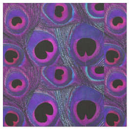 孔雀の羽の生地の紫色のピンクの灰色の黒 ファブリック