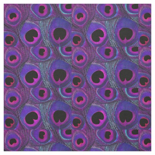 孔雀の羽の生地の紫色のピンクの灰色の黒 ファブリック (見本)