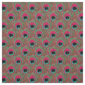 孔雀の羽の生地-ショッキングピンクの水の緑の黒 ファブリック (見本)