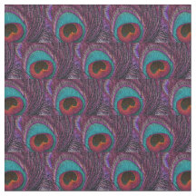 孔雀の羽の生地-ティール（緑がかった色）の青い紫色の黒