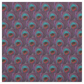 孔雀の羽の生地-ティール(緑がかった色)の青い紫色の黒 ファブリック (見本)