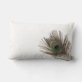 孔雀の羽の白 ランバークッション (裏面)