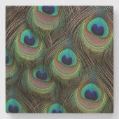 孔雀の羽の石コースター ストーンコースター (正面)