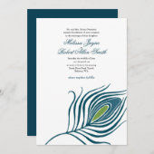 孔雀の羽の結婚式招待状 招待状 (正面/裏面)