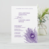 孔雀の羽の結婚式招待状 招待状 (スタンド正面)