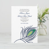 孔雀の羽の結婚式招待状 招待状 (スタンド正面)