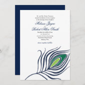 孔雀の羽の結婚式招待状 招待状 (正面/裏面)