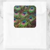 孔雀の羽の羽毛のパターン スクエアシール (バッグ)