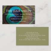 孔雀の羽の背景の名刺 名刺 (正面/裏面)