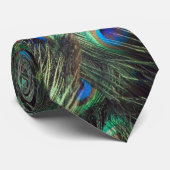孔雀の羽の背景 ネクタイ (ロール)