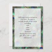 孔雀の羽の背景 招待状 (裏面)