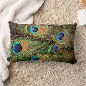 孔雀の羽の腰枕 ランバークッション (ブランケット)