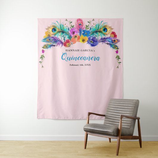 孔雀の羽の花キンセアニラの写真の背景 タペストリー (インサイチュ)