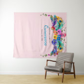 孔雀の羽の花キンセアニラの写真の背景 タペストリー (インサイチュ(横))