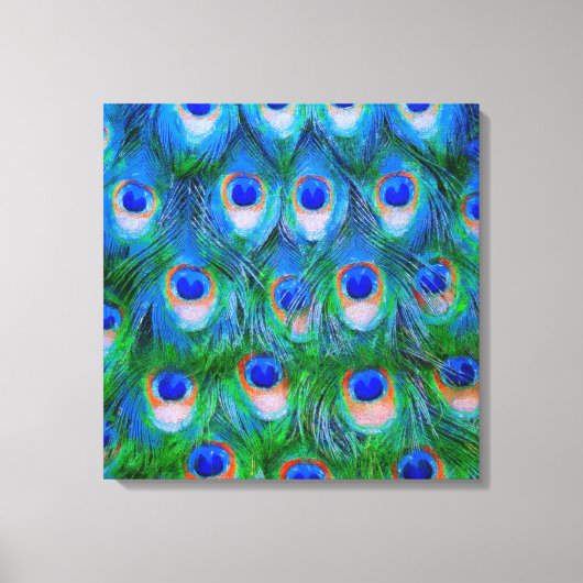孔雀の羽の芸術 キャンバスプリント (正面)