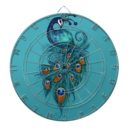 孔雀の羽の芸術 ダーツボード (正面)