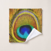 孔雀の羽の芸術 バスタオルセット (ウォッシュタオル)